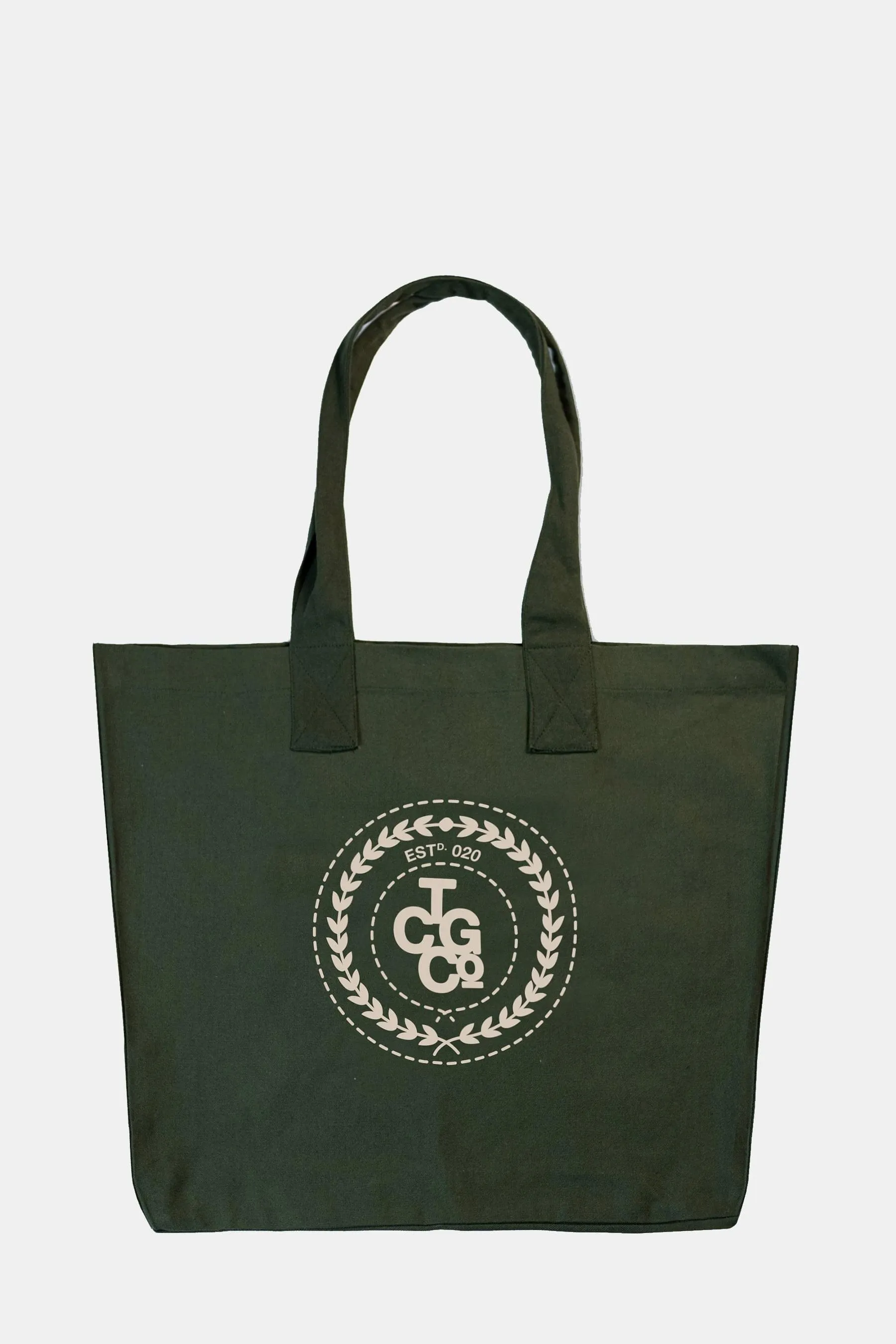 Charcoal 100% Recycled Cotton Market Tote - ESTd Logo