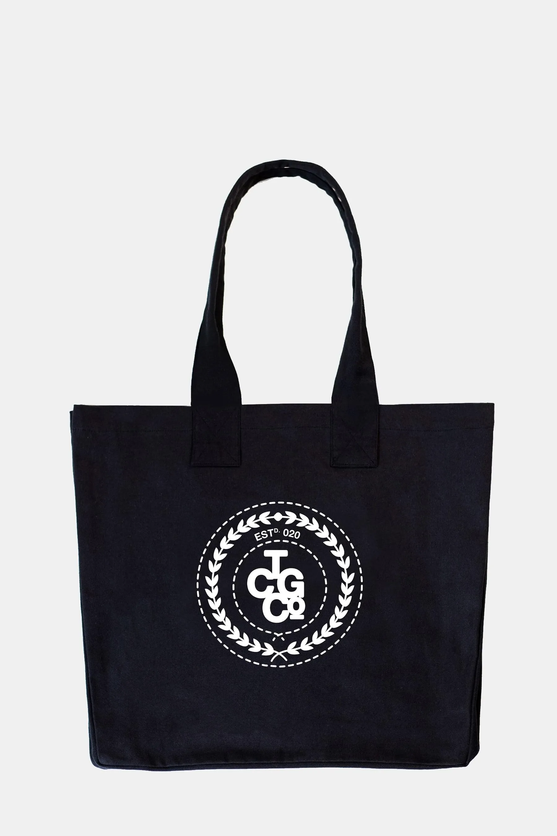 Charcoal 100% Recycled Cotton Market Tote - ESTd Logo