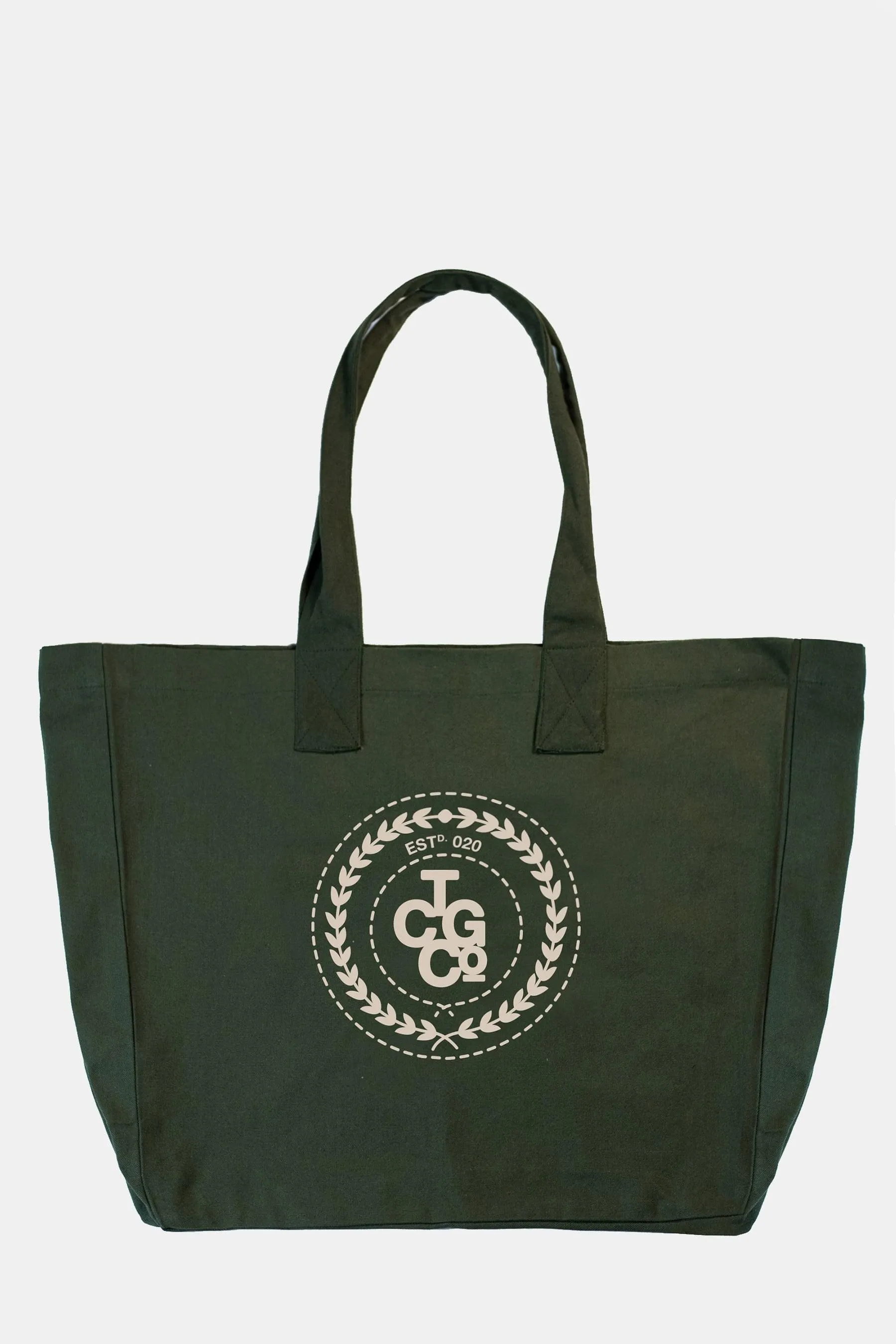 Charcoal 100% Recycled Cotton Market Tote - ESTd Logo