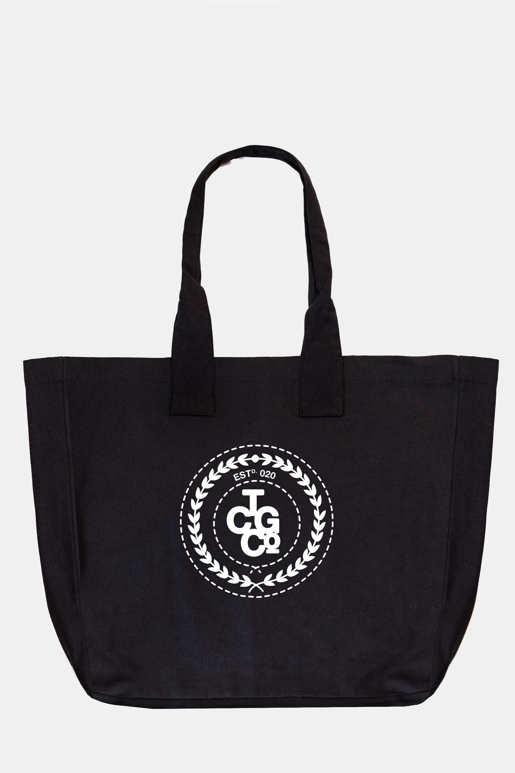 Charcoal 100% Recycled Cotton Market Tote - ESTd Logo