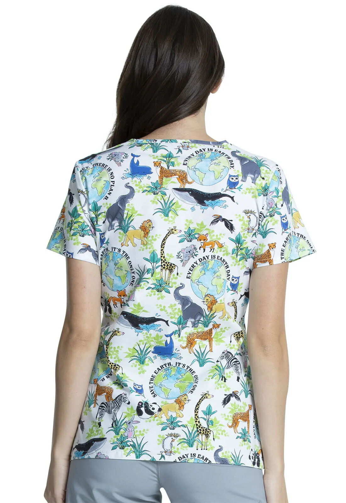 Cherokee Prints V-Neck Top (Earth day)
