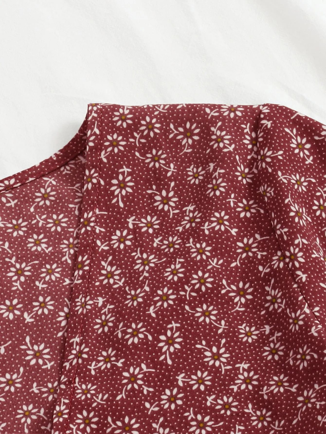 Cherry Vibes Blusa con Volante y Lazo para Año Nuevo en