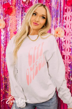 Chi Omega PR Simple Ash Crewneck