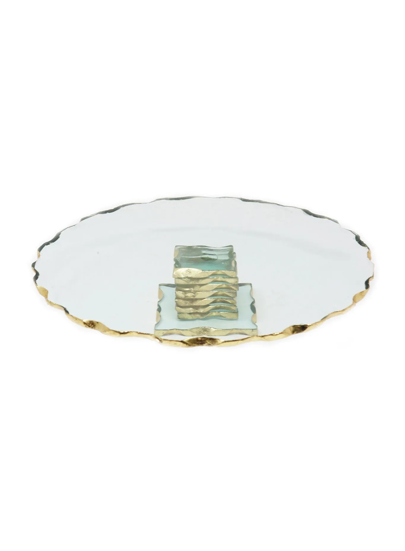 Chiseled Goldedge Handcrafted 13" Cake Stand