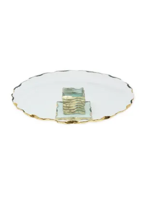 Chiseled Goldedge Handcrafted 13" Cake Stand
