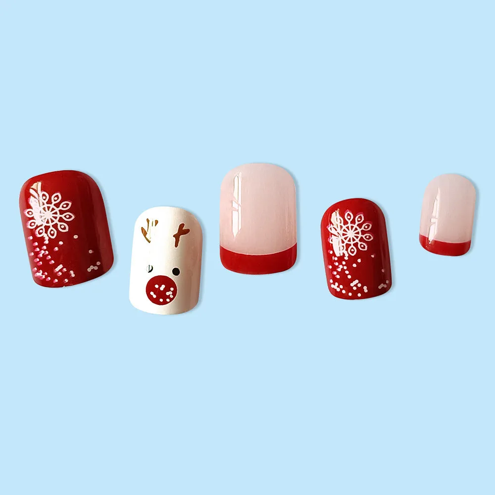 Christmas Square cute moose