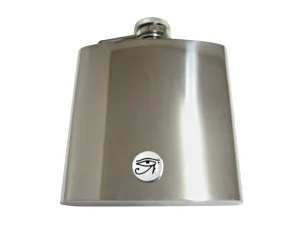 Circular Eye of Horus 6 Oz. Stainless Steel Flask