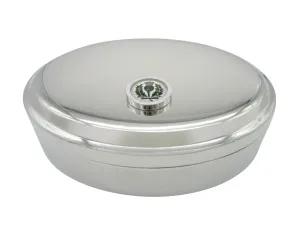 Circular Green Scottish Thistle Pendant Oval Trinket Jewelry Box