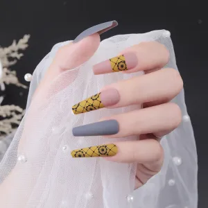 coffin Clash gray yellow flower matte