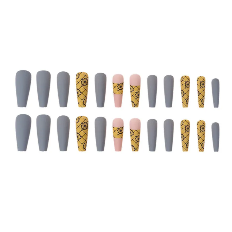 coffin Clash gray yellow flower matte