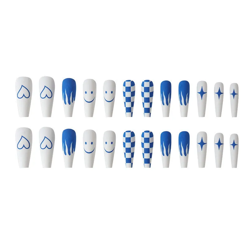 Coffin Klein blue smiley face checkerboard