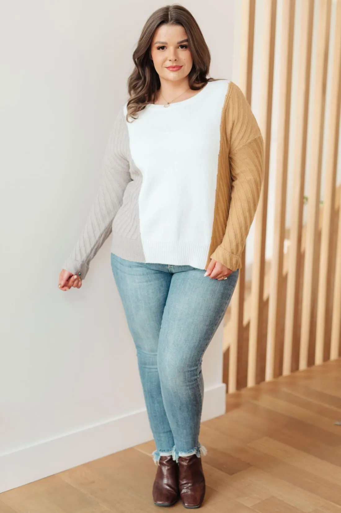 Color Block Sweater in Neutrals