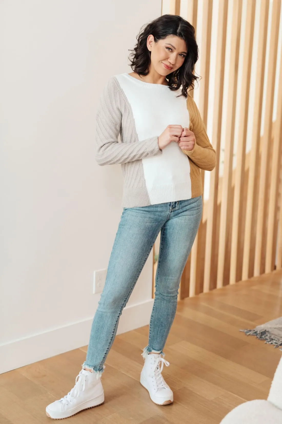 Color Block Sweater in Neutrals