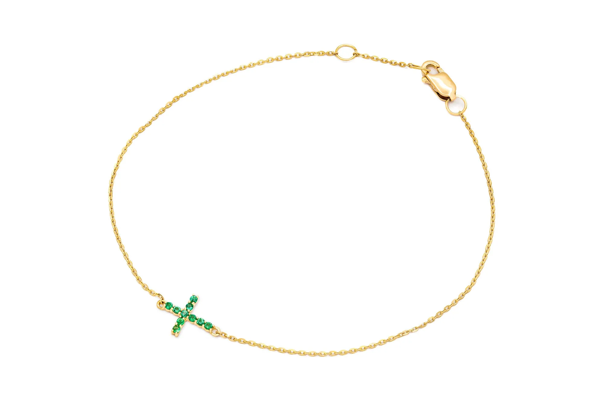 Color Stone Cross Bracelet