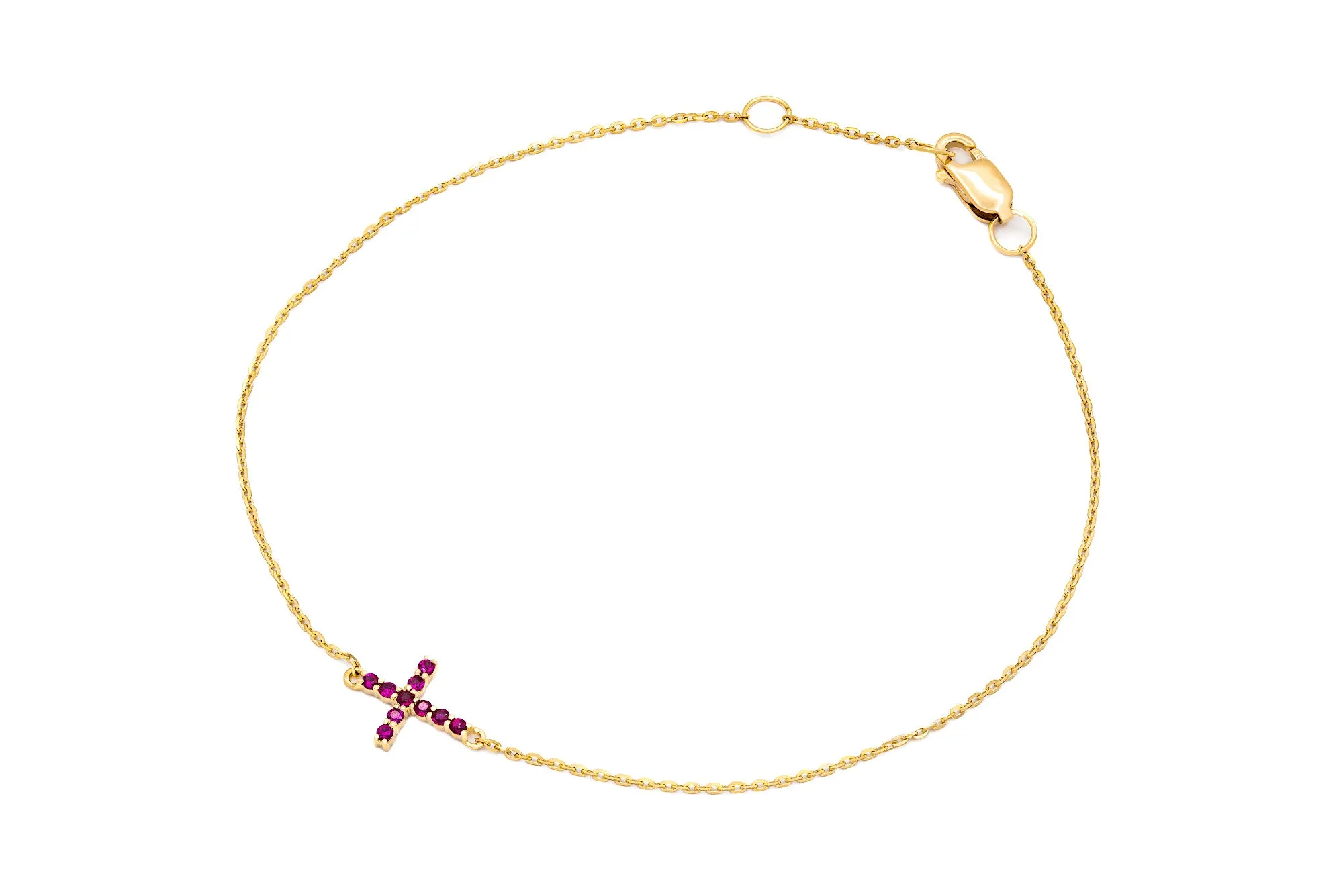 Color Stone Cross Bracelet