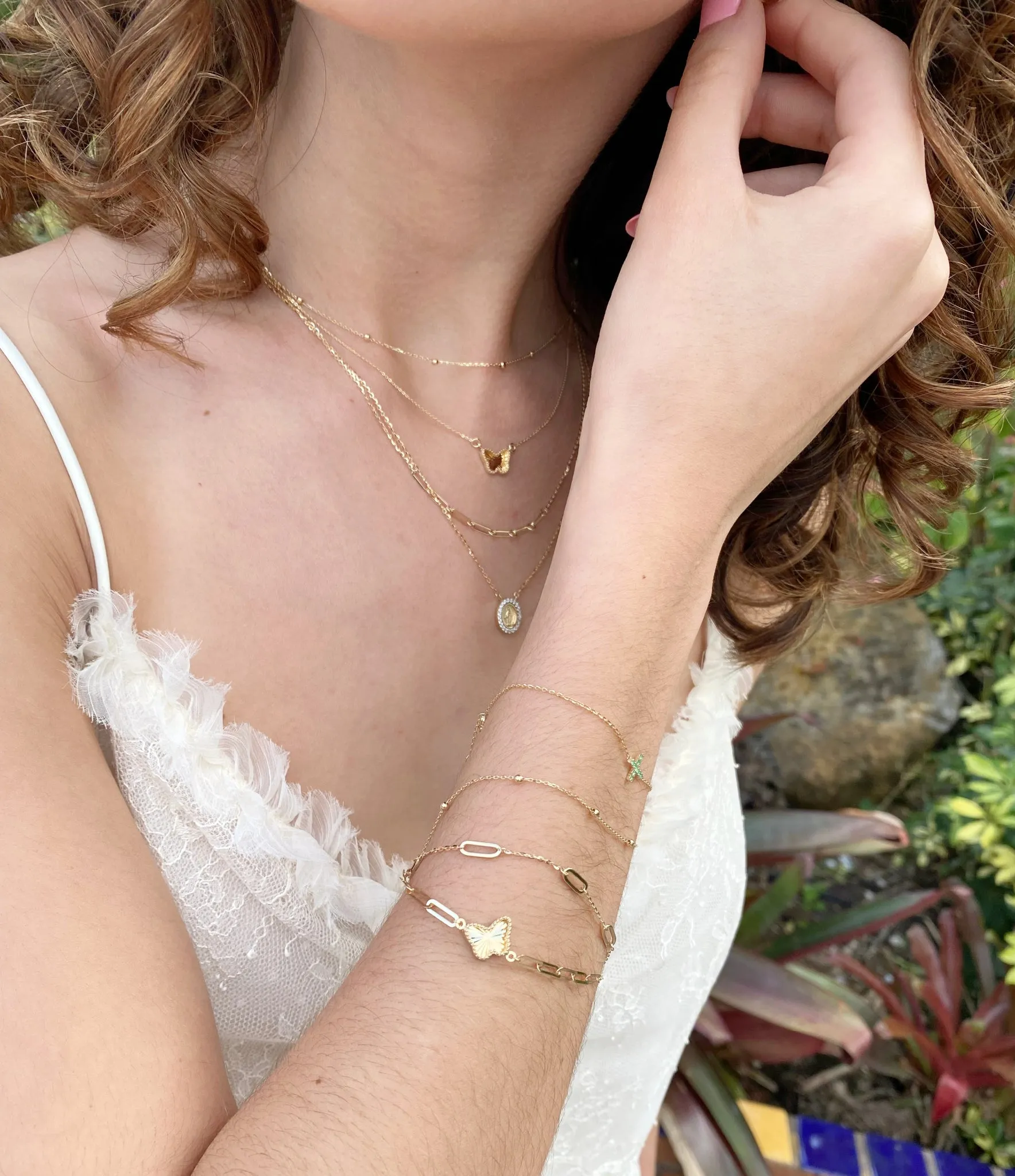 Color Stone Cross Bracelet