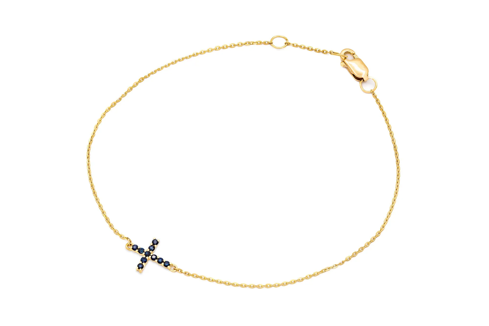 Color Stone Cross Bracelet