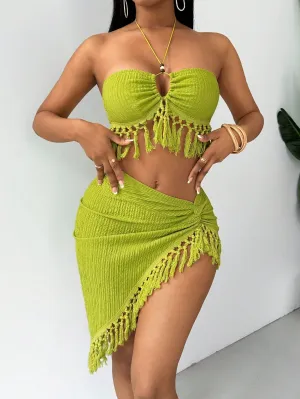 Conjunto Sexy Halter y Falda Asimétrica  CR