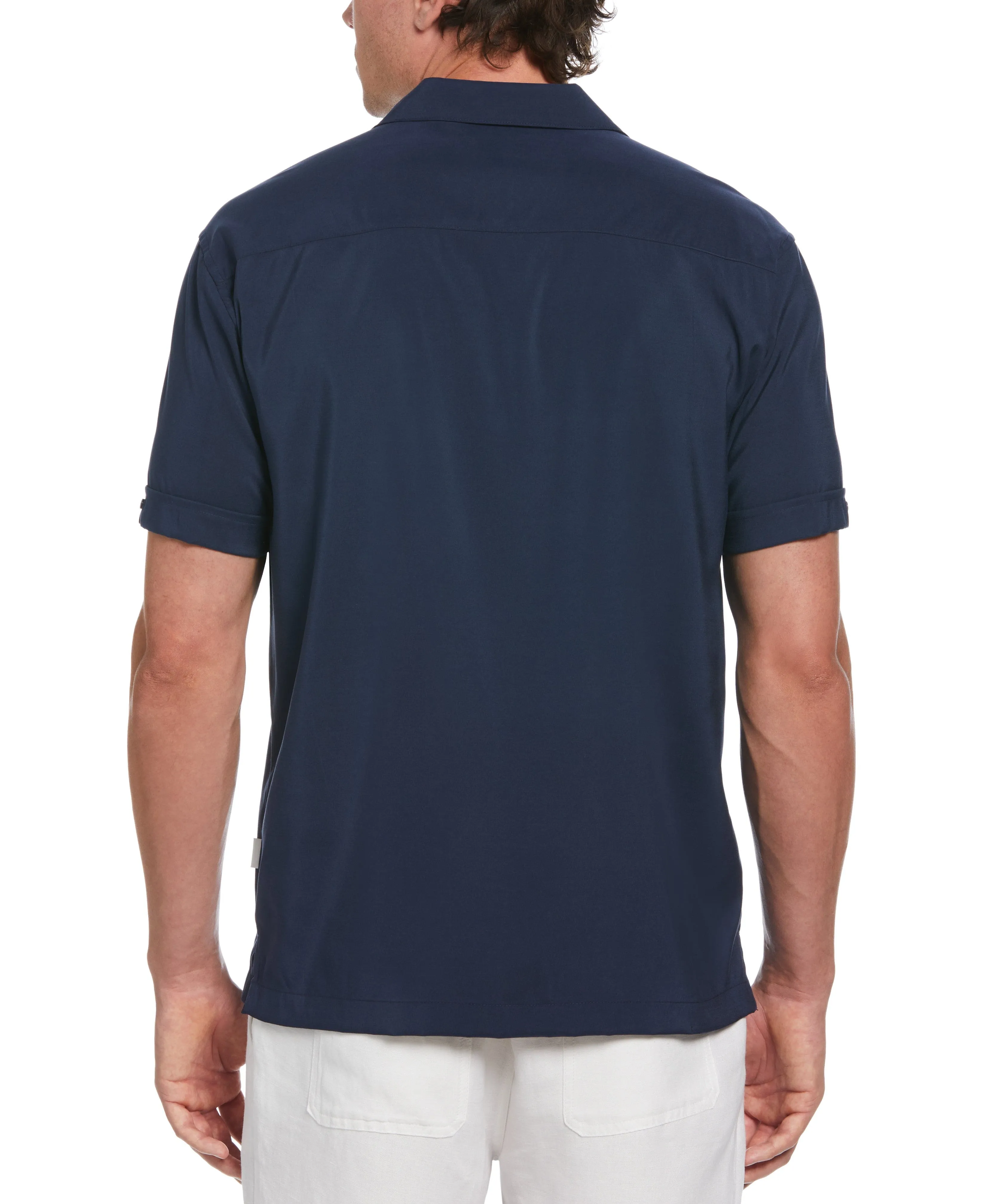 Contrast Panel Camp Collar Shirt