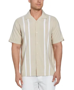 Contrast Panel Camp Collar Shirt