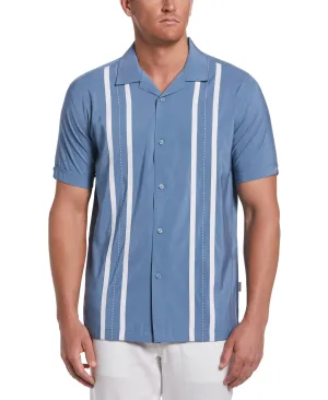 Contrast Panel Camp Collar Shirt