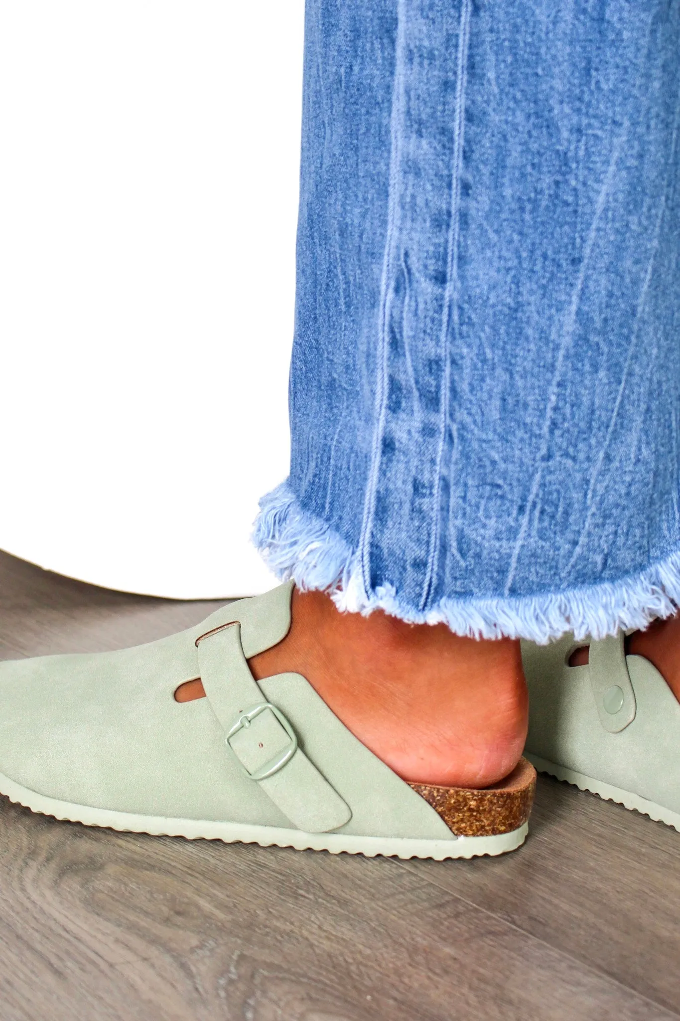 Cool & Collected Buckle Clog • Soft Sage