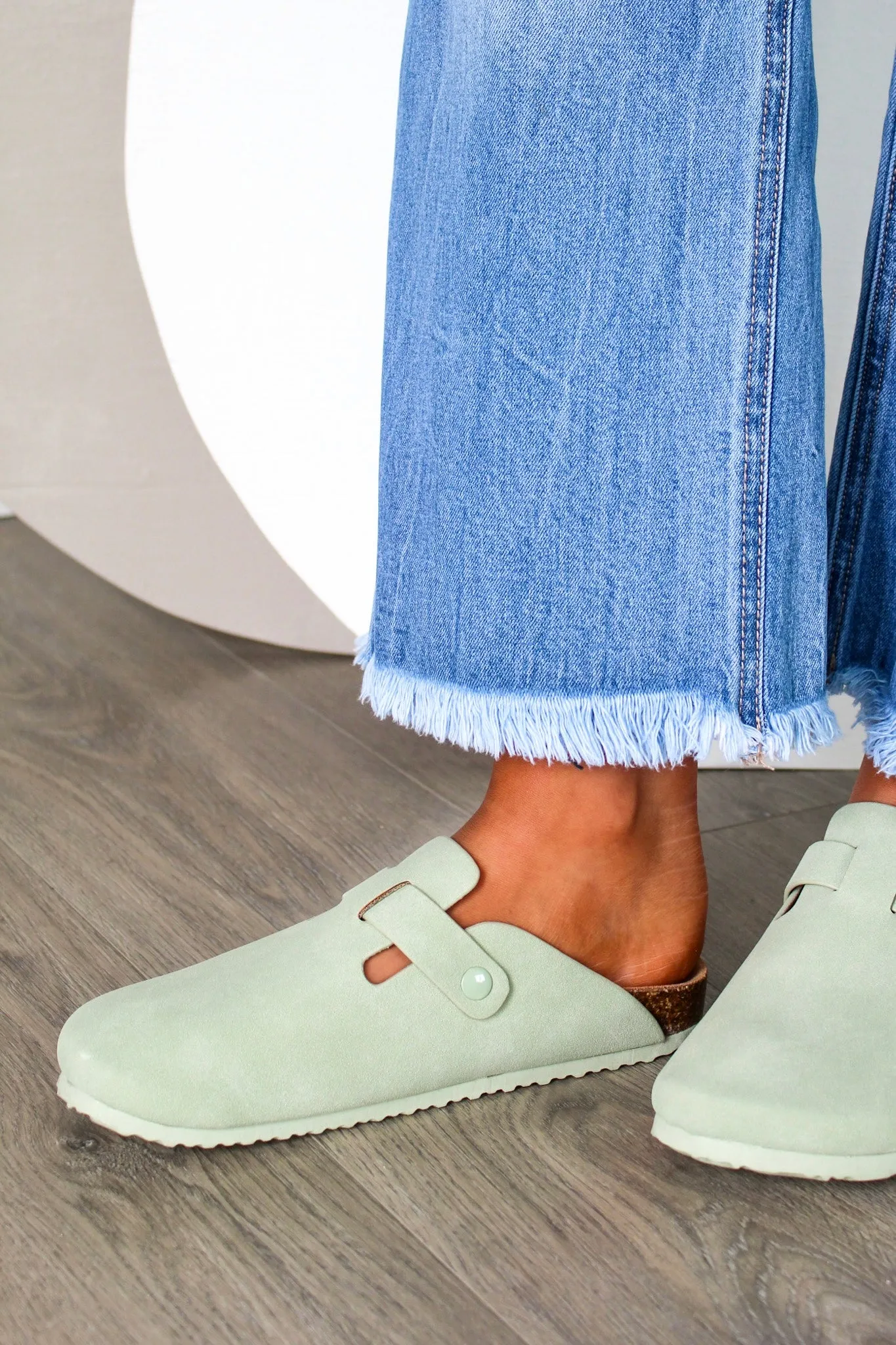Cool & Collected Buckle Clog • Soft Sage
