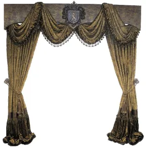 Cornice Board with Swags and Decorative Curtain Panels *Available in ANY of our Fabrics
