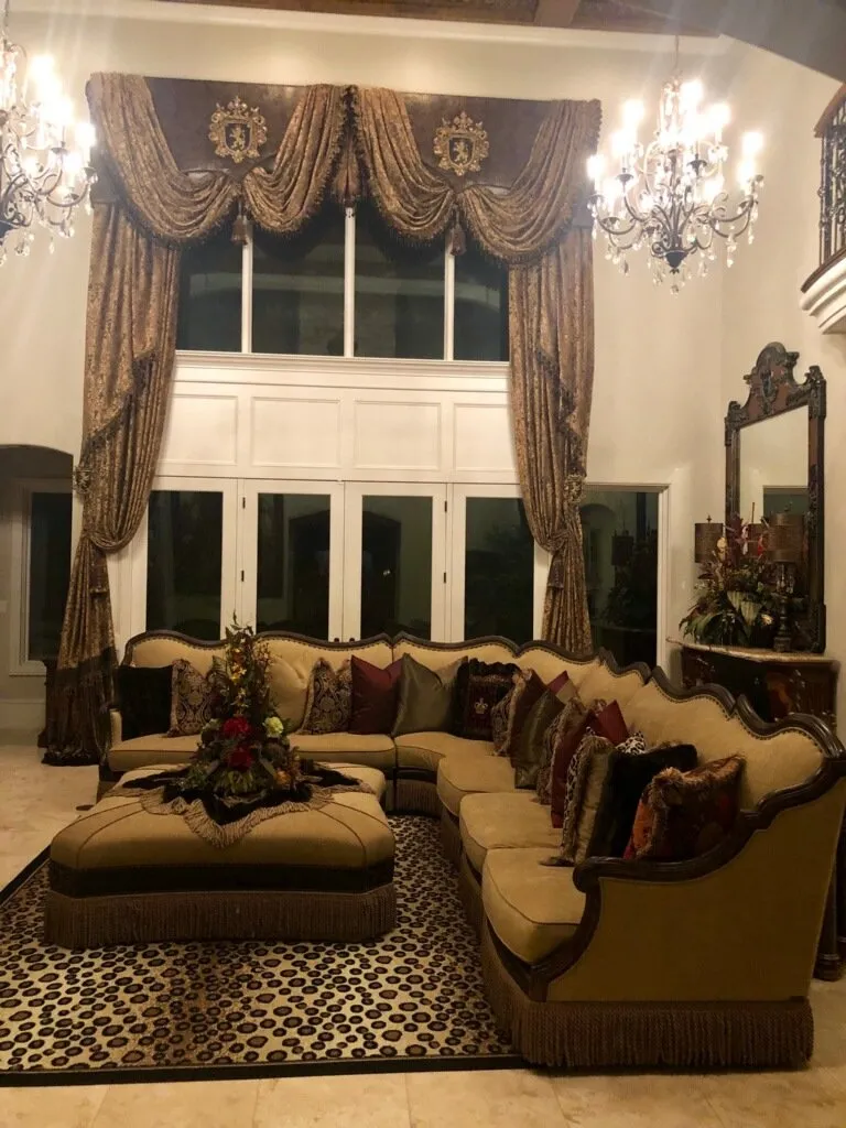 Cornice Board with Swags and Decorative Curtain Panels *Available in ANY of our Fabrics