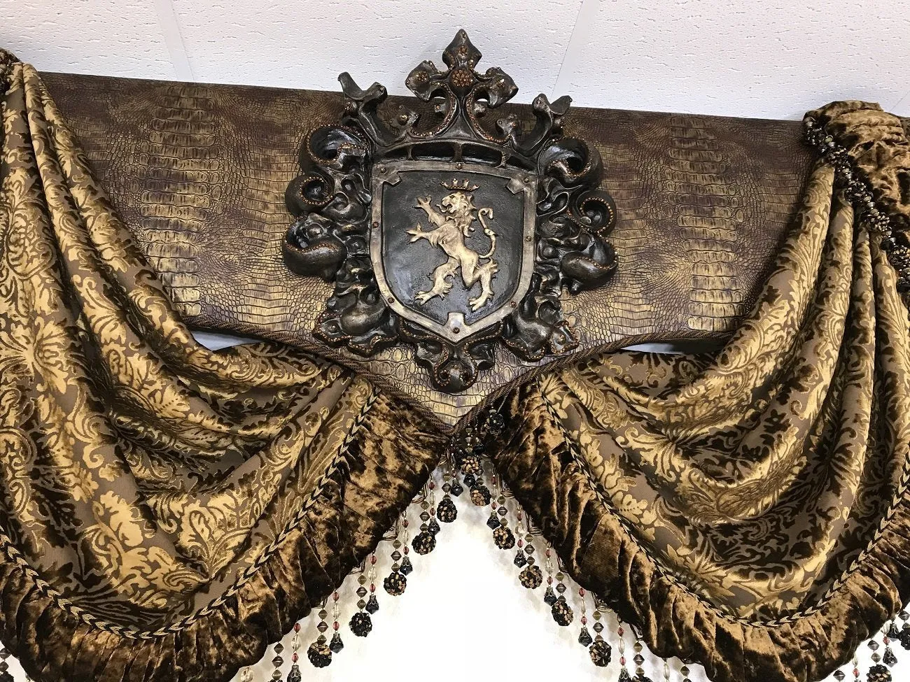 Cornice Board with Swags and Decorative Curtain Panels *Available in ANY of our Fabrics