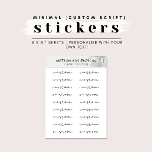 CUSTOM MINIMAL SCRIPT (cursive) STICKERS