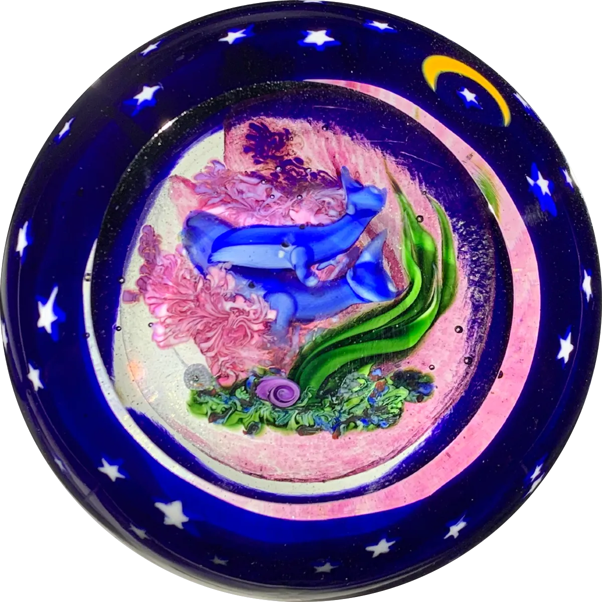 David Salazar 1997 Compound Torchwork Blue Whales with Night Sky overlay
