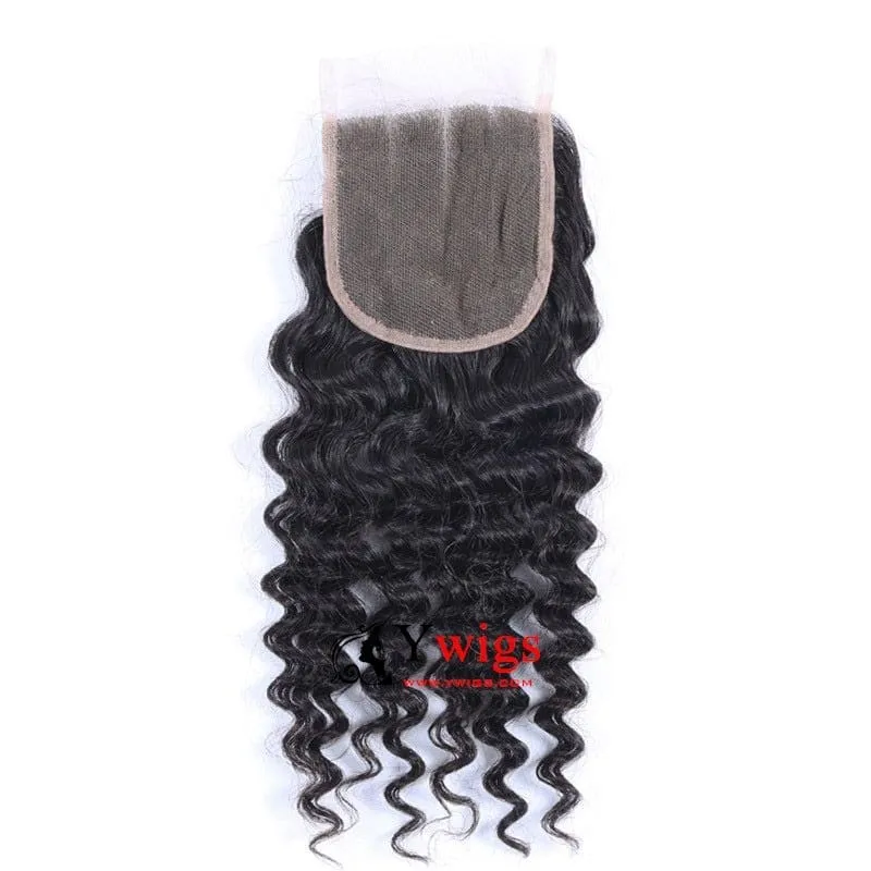 Deep Curly Brazilian Hair Bundles with 5x5 HD Lace Closure PSB10