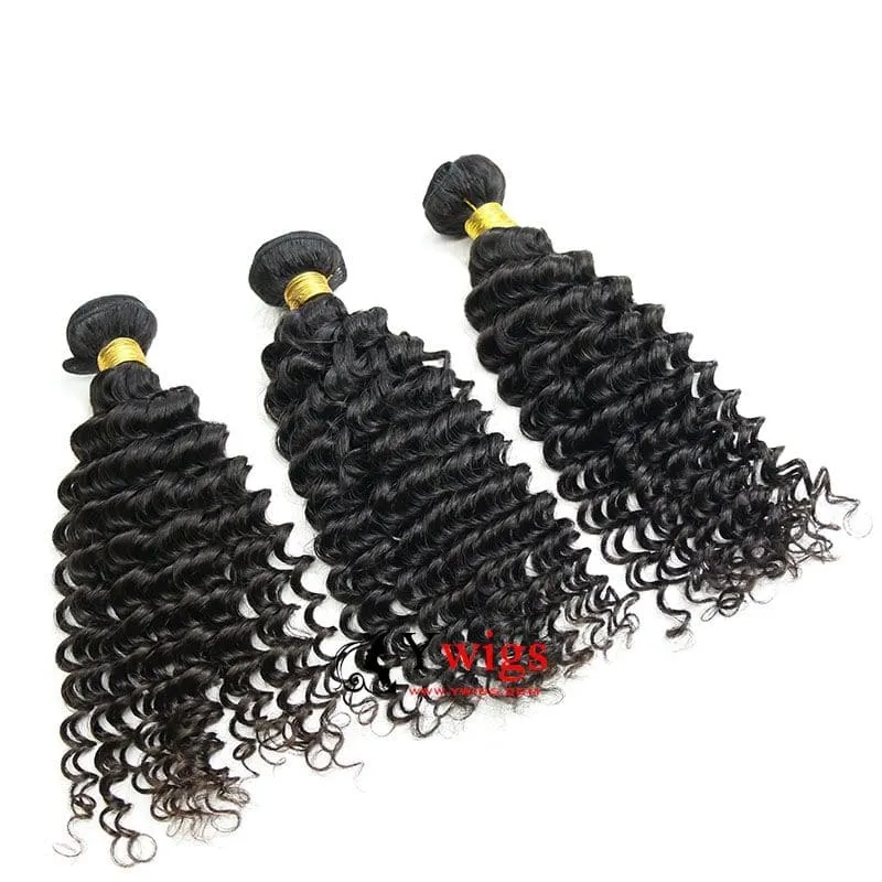 Deep Curly Brazilian Hair Bundles with 5x5 HD Lace Closure PSB10