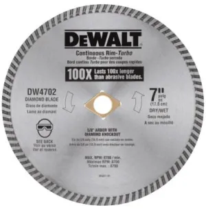 DeWalt® Continuous Rim Diamond Blades, 7 in, DW4702