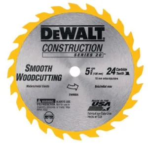 DeWalt® Cordless Construction Saw Blades, 5 3/8 in, 24 Teeth, DW9054