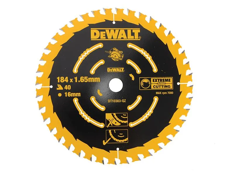 DEWALT Extreme Framing Circular Saw Blade 184 X 16Mm X 40T