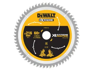 DEWALT Flexvolt Xr Circular Saw Blade 216 X 30Mm X 60T