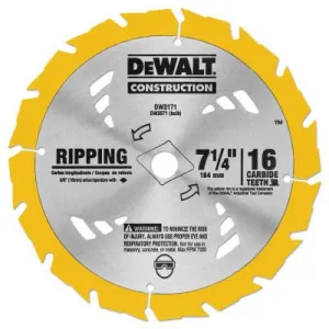 DeWalt® Portable Construction Saw Blades, 7 1/4 in, 16 Teeth, DW3571