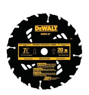 DeWalt® Portable Construction Saw Blades, 7 1/4 in, 20 Teeth, DW3174