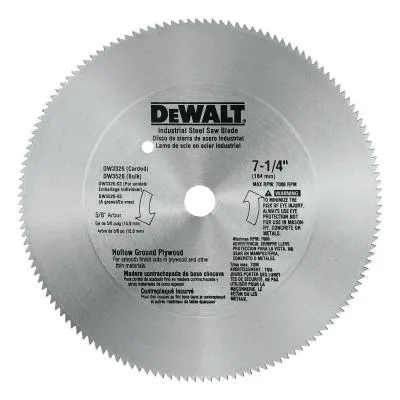 DeWalt® Steel Circular Saw Blades, 7 1/4 in, 140 Teeth, DW3326
