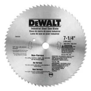 DeWalt® Steel Circular Saw Blades, 7 1/4 in, 68 Teeth, DW3329