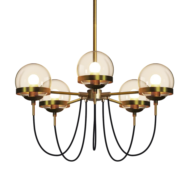 Dexter Glass Orb Antique Chandelier