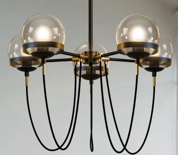 Dexter Glass Orb Antique Chandelier