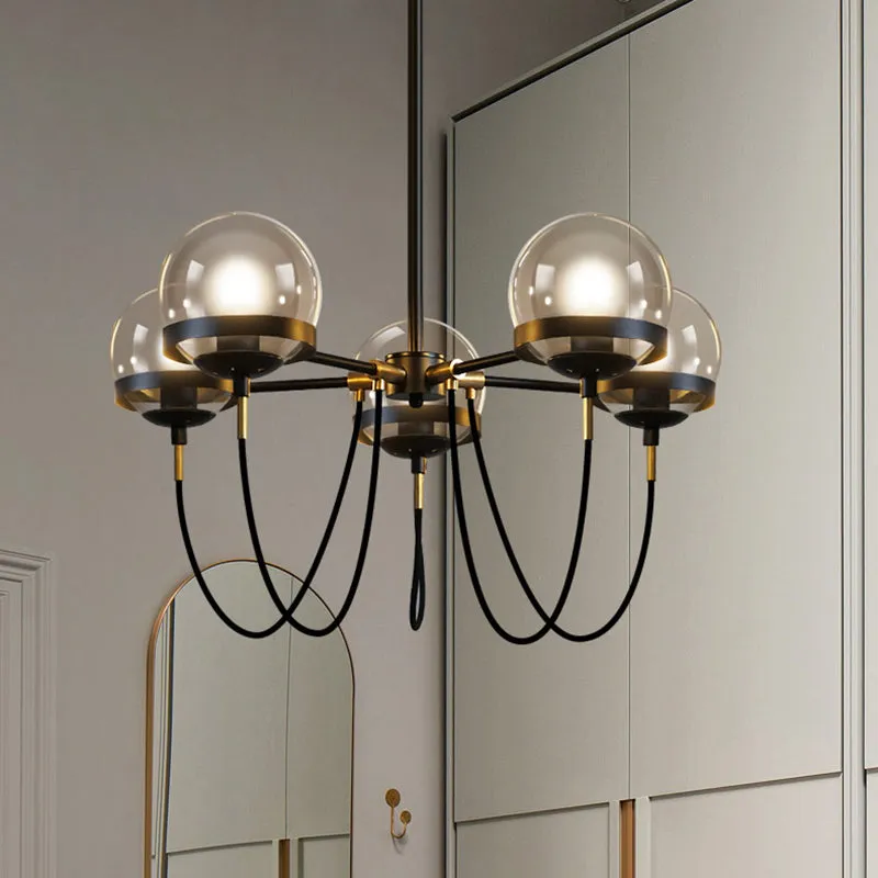 Dexter Glass Orb Antique Chandelier