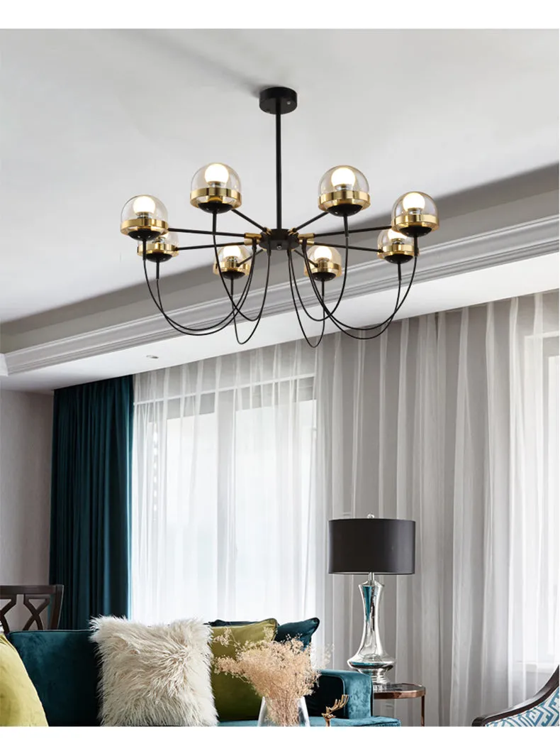 Dexter Glass Orb Antique Chandelier