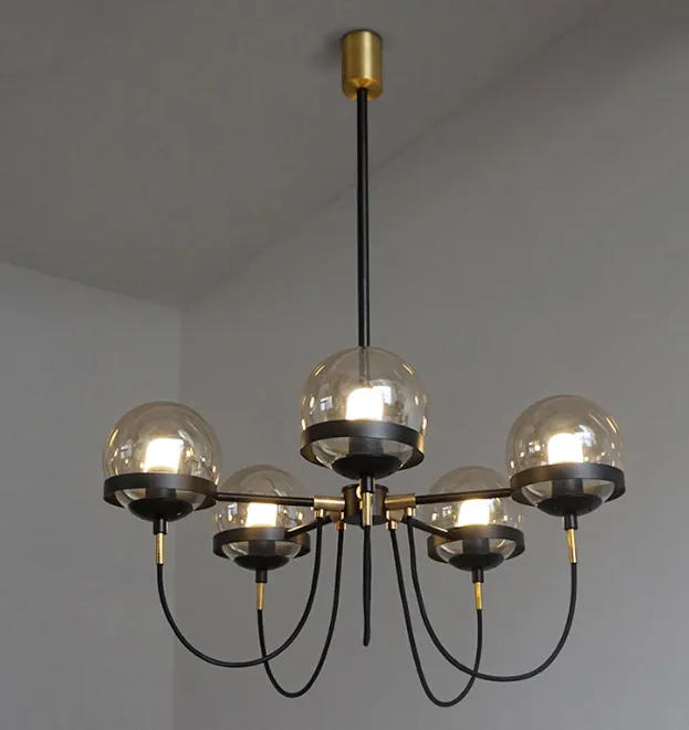 Dexter Glass Orb Antique Chandelier