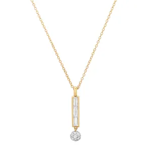 Diamond Baguette Orb Drop Necklace