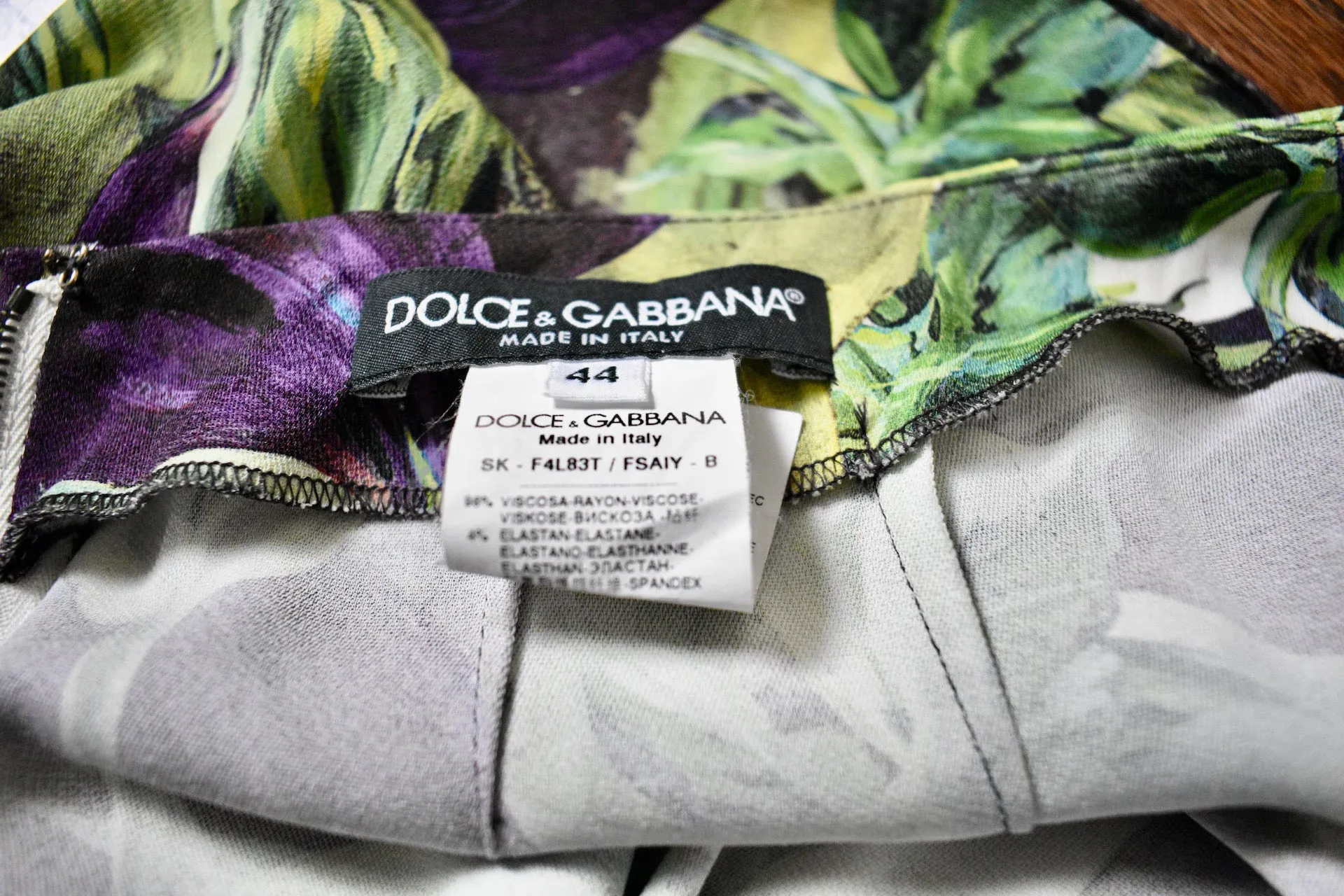 Dolce & Gabbana Green/ Purple Floral Skirt
