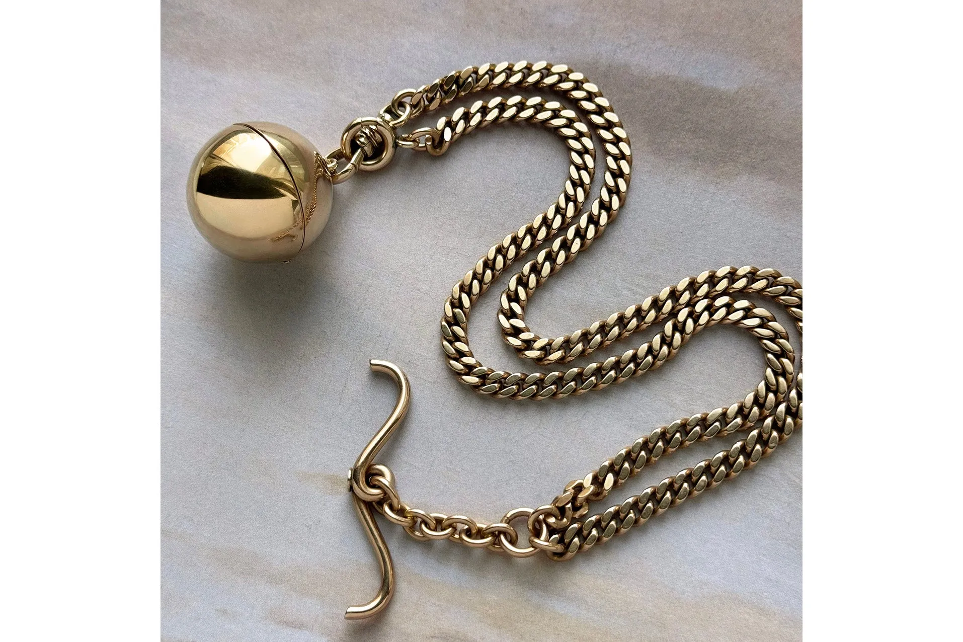 Early 20th Century Large Gold Orb Locket